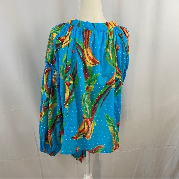 FARMRIO Banana Sky Blouse Blue Multi XS NWT - Picture 6 of 13